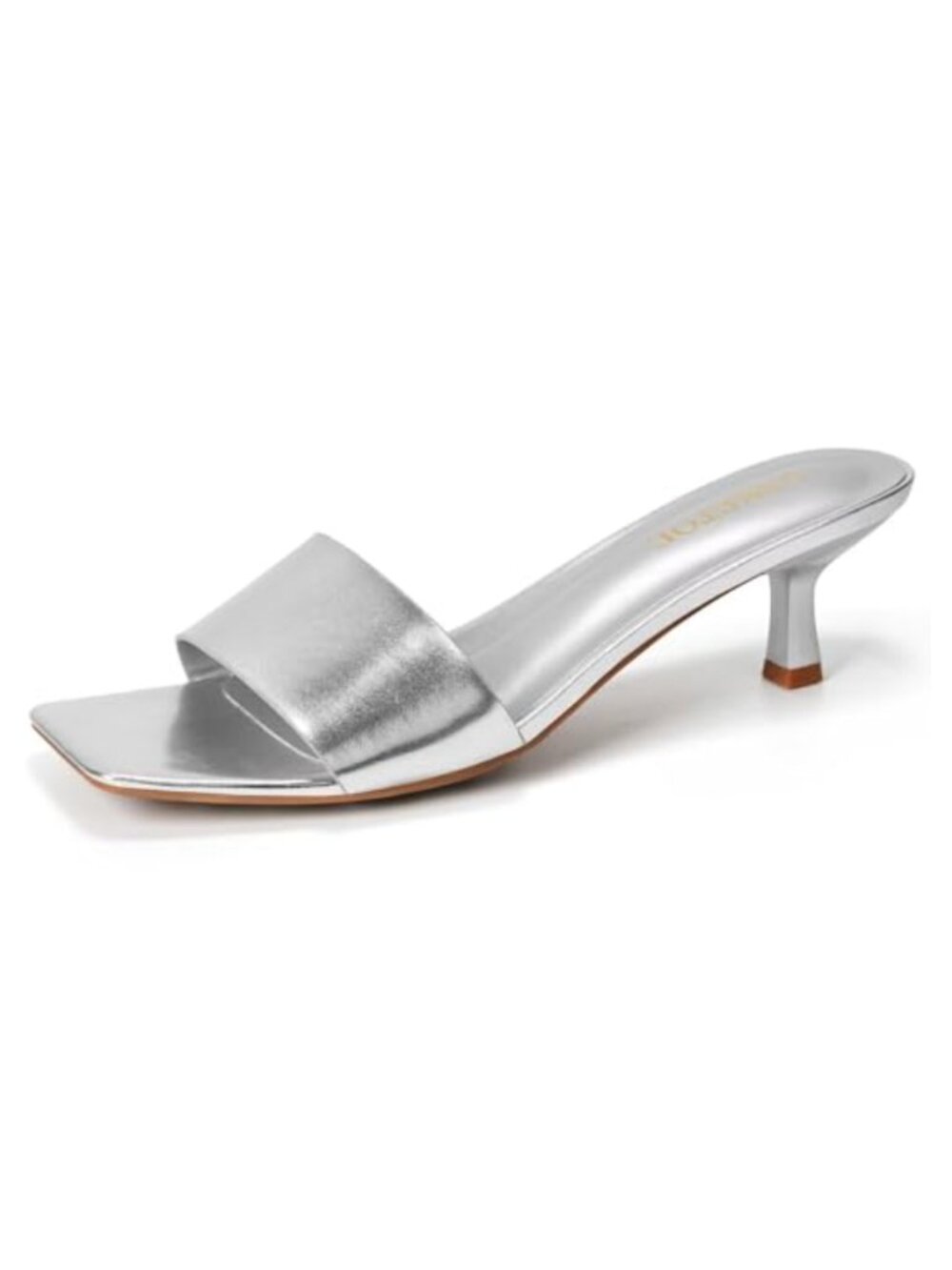 Kitten Heel Sandals Open Toe Square Toe One Band Heels Dressy Wedding